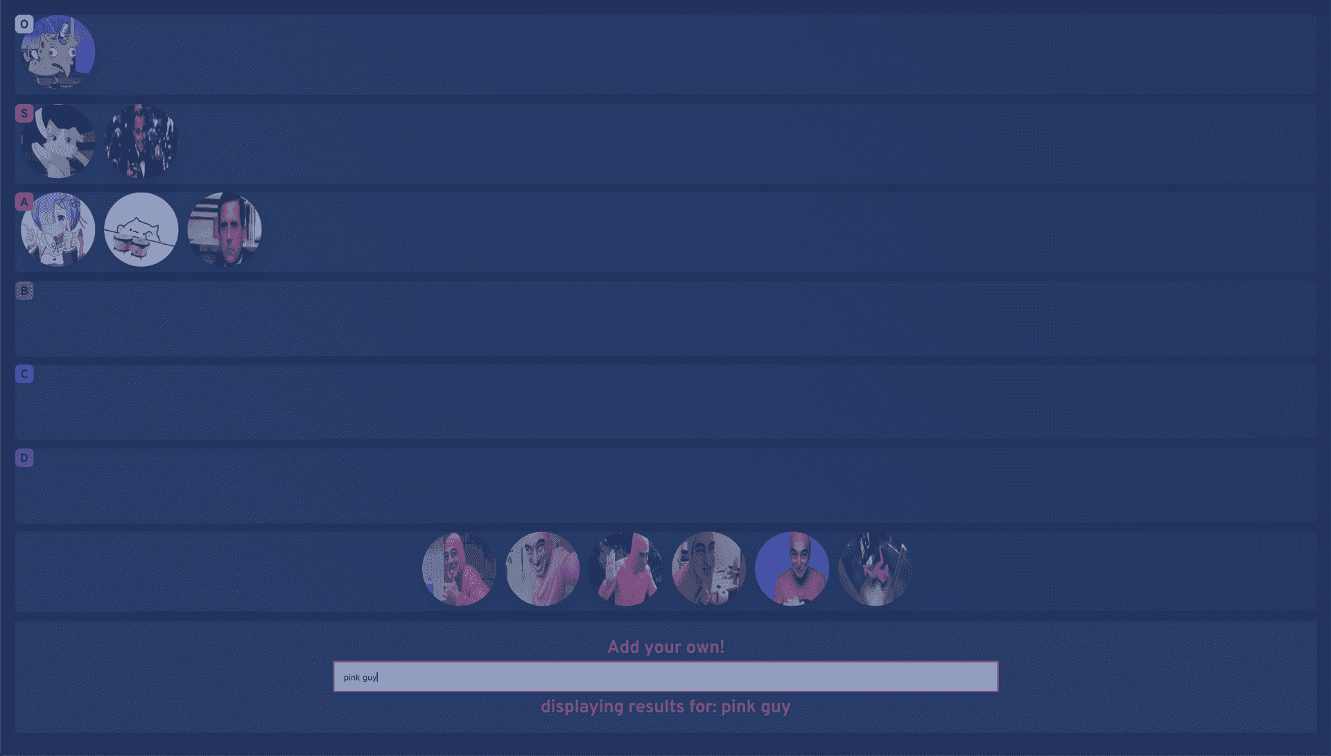 Tierlist GIF Search Engine